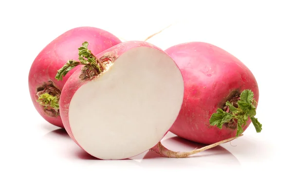 Fresh radishes isolated on white — Stock Photo, Image