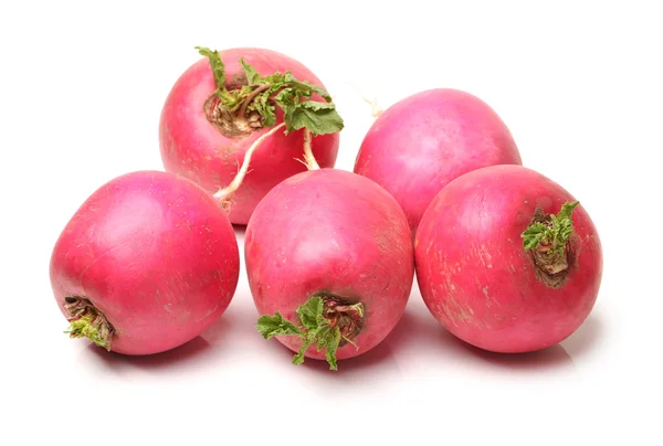 Fresh radishes isolated on white — Stock Photo, Image