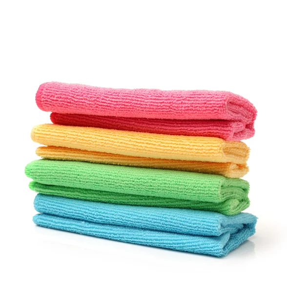 Colorful towels on white background — Stock Photo, Image