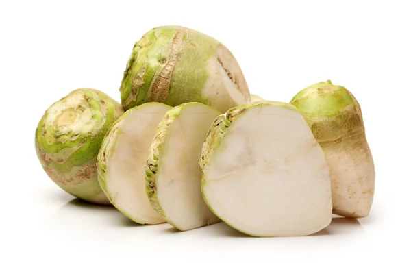 Cutted Kohlrabi isolated on white background — Stock Photo, Image