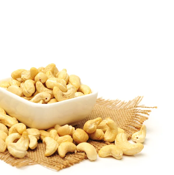 Heap of Cashew on white background — Stock Photo, Image