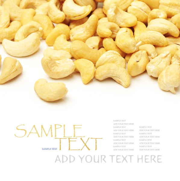 Heap of Cashew on white background — Stock Photo, Image