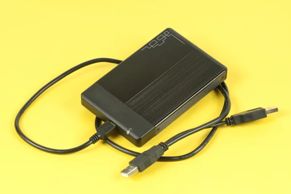 Desktop external hard drive with USB cable — Stock Photo, Image