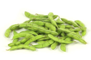 Fresh harvested soybean (edamame) plant isolated on white background clipart