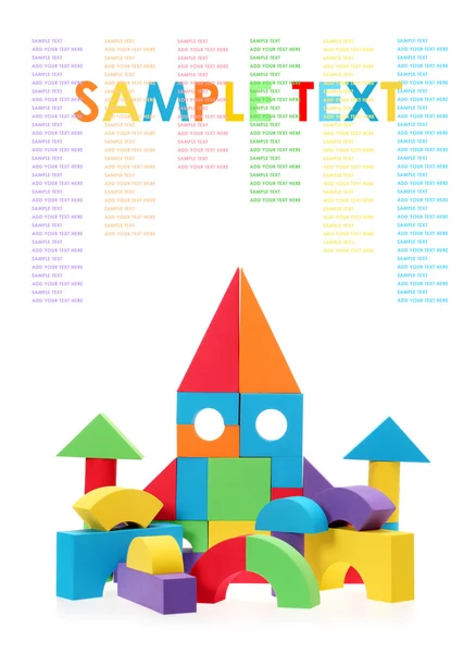 The toy castle from color blocks isolated on a white background — Stock Photo, Image