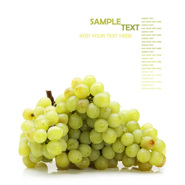 Green grapes on white background — Stock Photo, Image