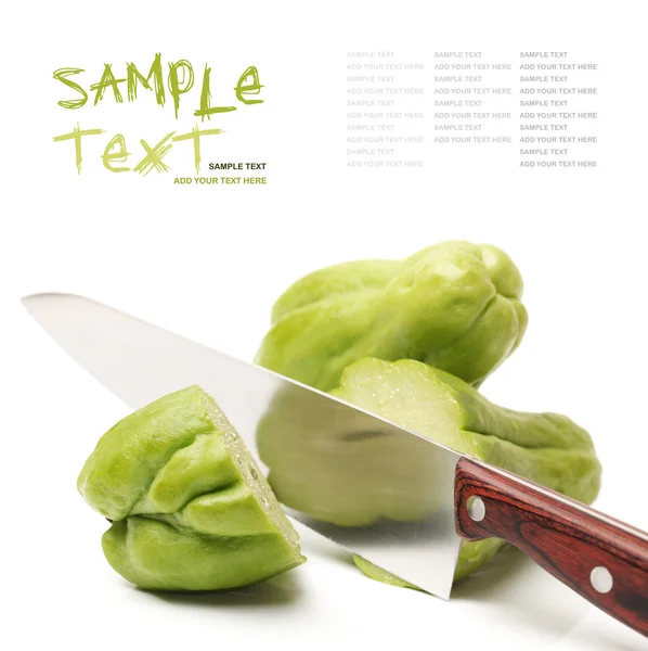 Chayote em fundo branco — Fotografia de Stock