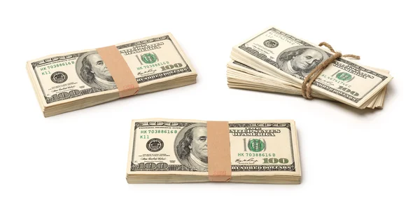 One hundred dollars banknote on white background — Stock Photo, Image
