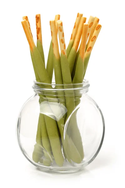 Biscuit sticks in a bottle — Stock Photo, Image