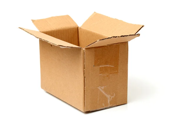Bruine doos geopend — Stockfoto