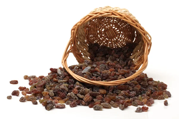 Basket of raisins — Stock Photo, Image