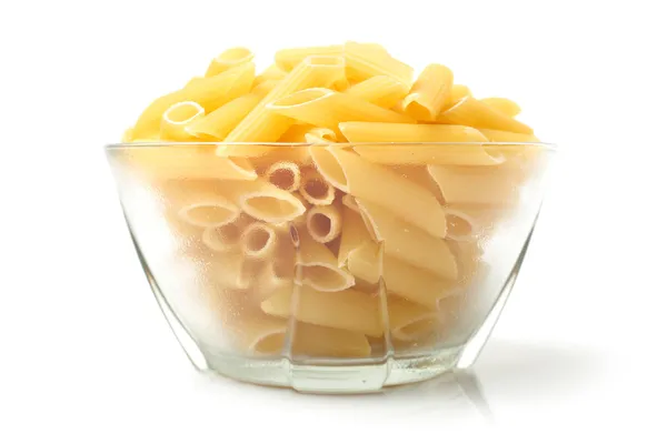 Pasta in transparent bowl — Stock Photo, Image