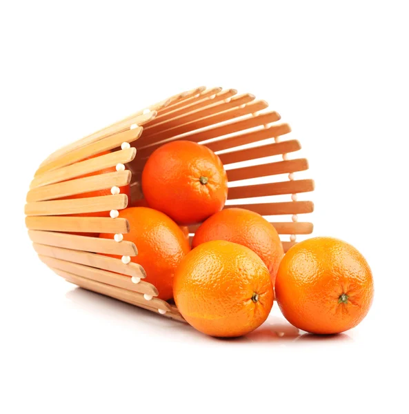 Oranges in basket — Stock Photo, Image