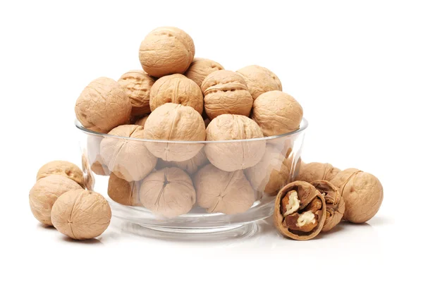 Bowl of walnuts — Stock Photo, Image