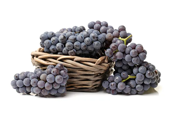 Grapes in braided bowl — Stock Photo, Image
