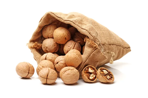 Vlašské ořechy v sáčku — Stock fotografie