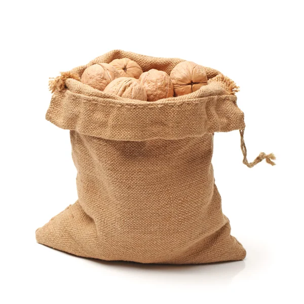 Plný pytel vlašských ořechů — Stock fotografie