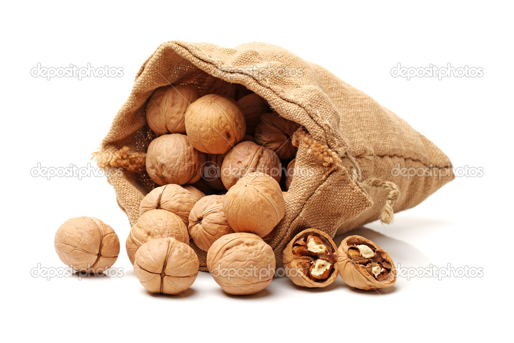 Walnuts in bag