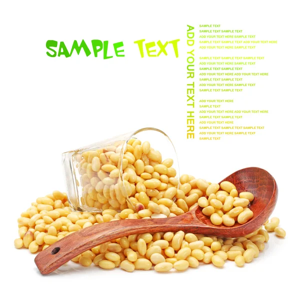 스푼으로 콩 — 스톡 사진