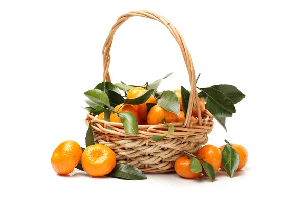 Tangerines in basket — Stock Photo, Image