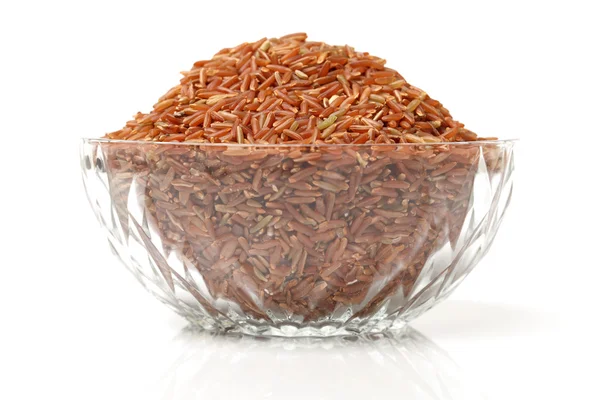 Tigela transparente de arroz — Fotografia de Stock