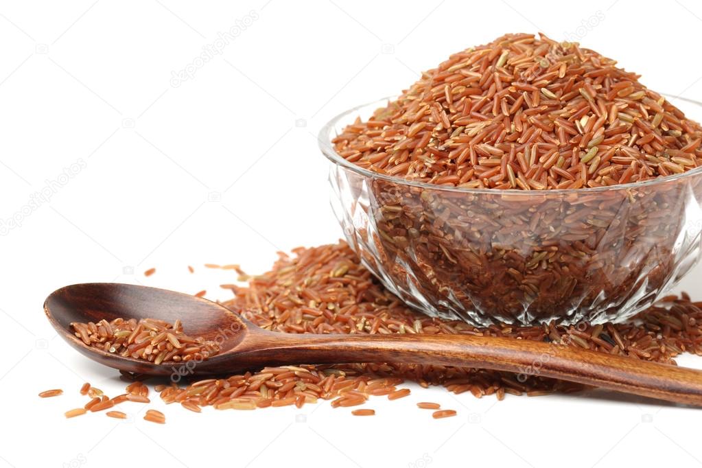 Spoon and bowl of rice