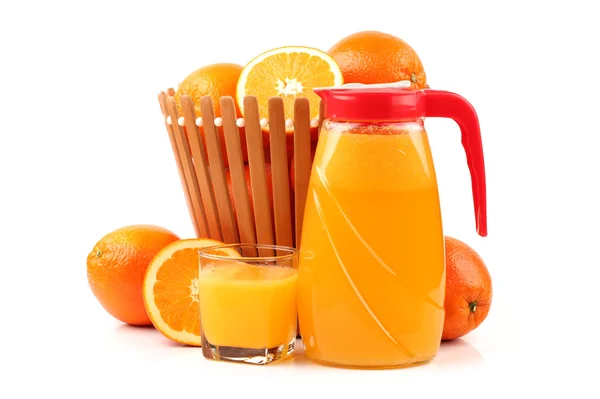 Plein pot de jus d'orange — Photo