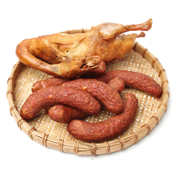 Duck and sausages — Stock Photo, Image