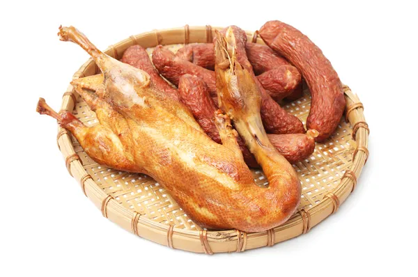 Duck and sausages — Stock Photo, Image