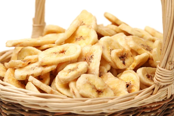 Batatas fritas de banana na cesta — Fotografia de Stock