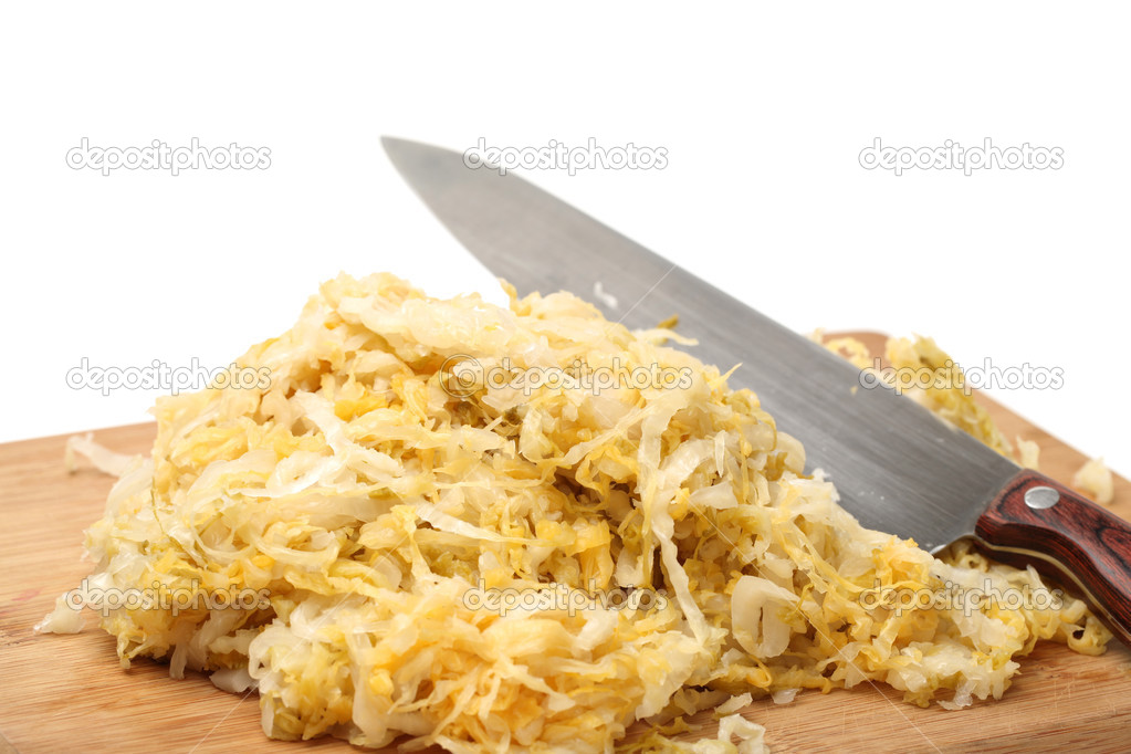 Cabbage with knife