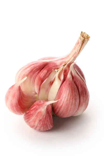 Garlic bulb with clovers — Stock Photo, Image