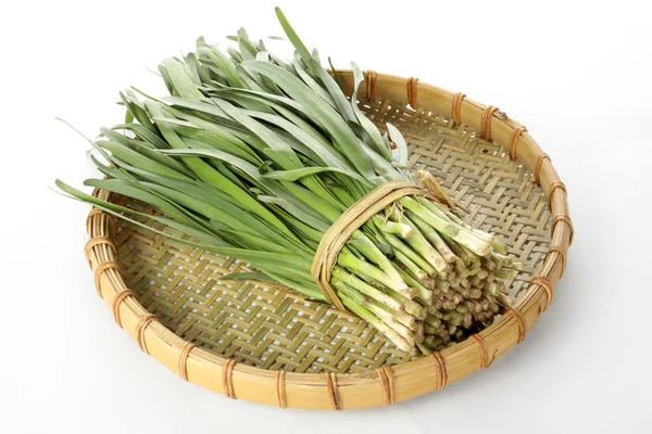 Leek in tray — Stock Photo, Image