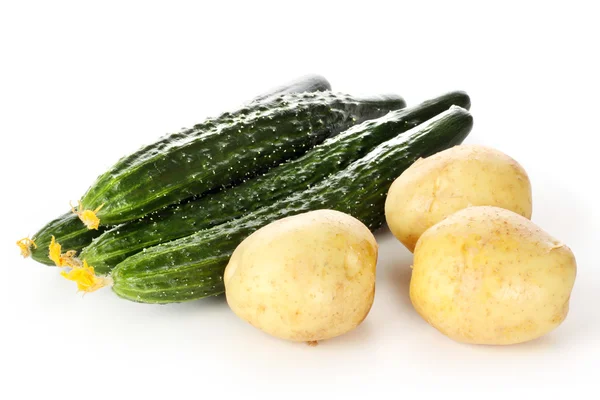 Cucumbers with potatoes — Stock Photo, Image