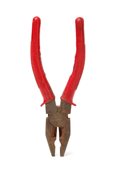 Szczypce z czerwoną klamką — Zdjęcie stockowe