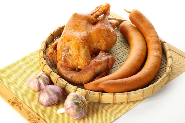 Duck and Sausages — Stock Photo, Image