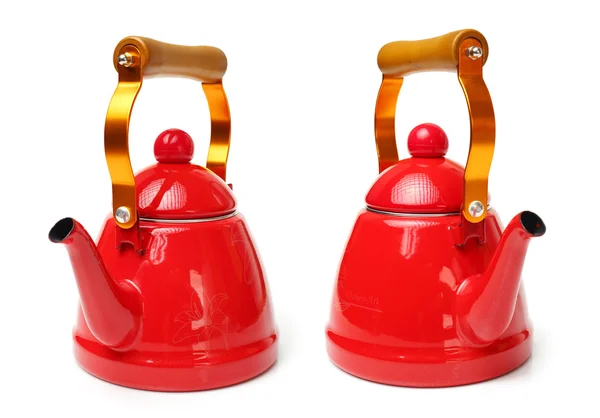 Red tea kettles — Stock Photo, Image