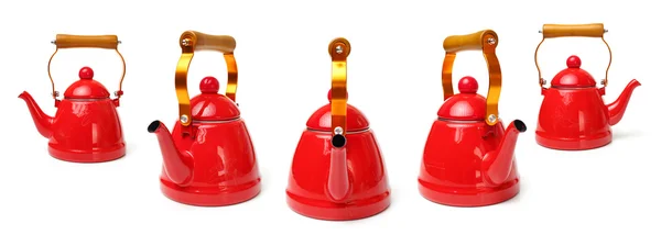 Red tea kettles — Stock Photo, Image