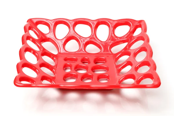 Red plastic tray — Stock Photo, Image