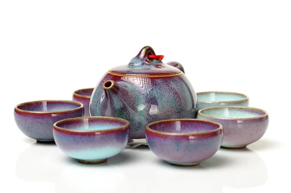 Teapot and teacups — Stock Photo, Image