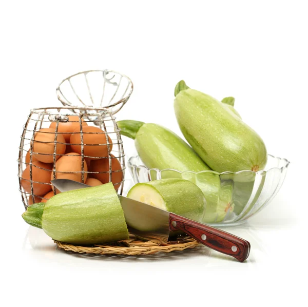 Zucchini and eggs — Stock Photo, Image