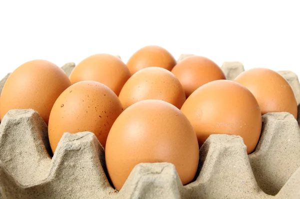 Eggs in paper tray — Stock Photo, Image