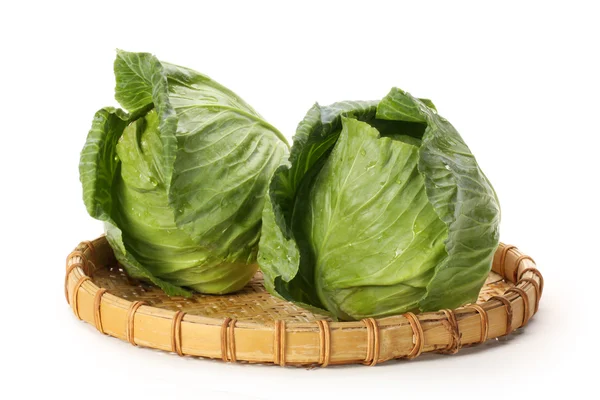 Cabbages in tray — Stock Photo, Image
