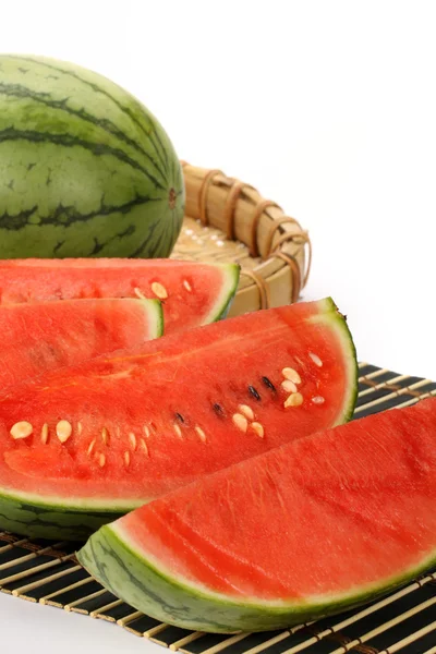 Watermelon on tray — Stock Photo, Image