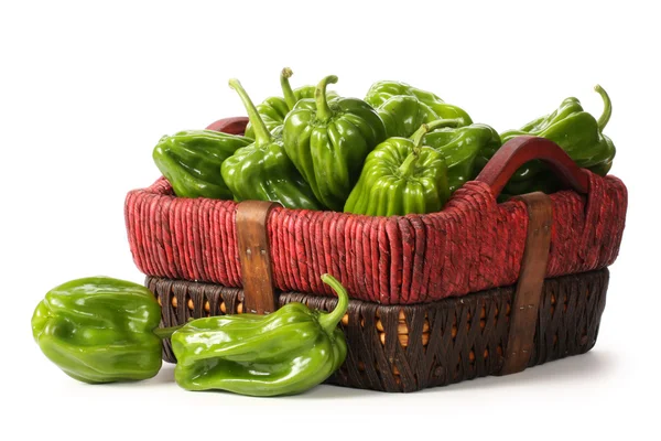 Peppers in basket — Stock Photo, Image