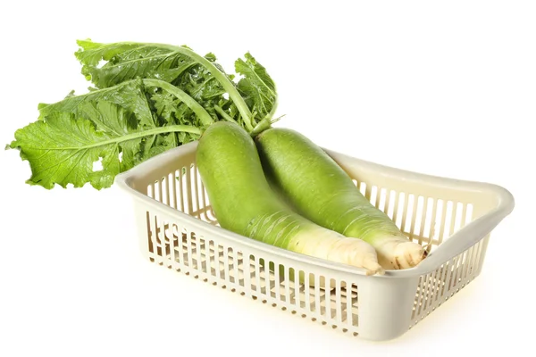 Tray with radishes — Stock Photo, Image