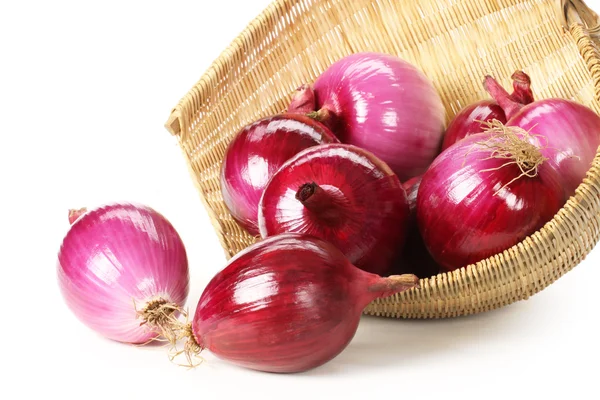 Onion in basket — Stock Photo, Image