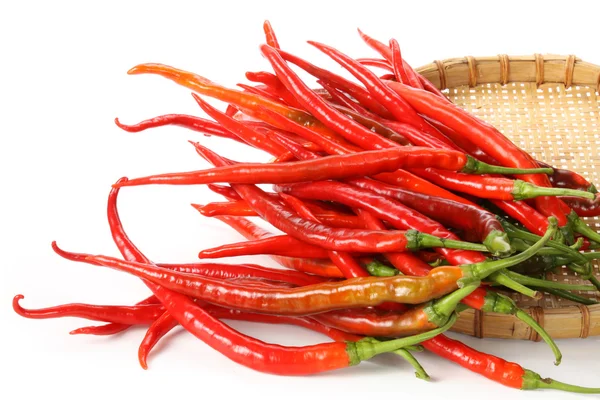 Chili peppers in tray — Stock Photo, Image