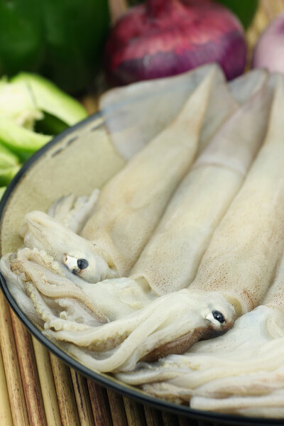 Кальмары на тарелке
