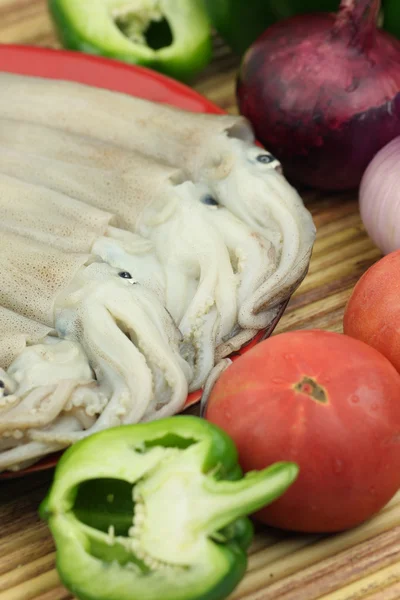 Calamari su piatto — Foto Stock